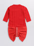 Boy's Red Chanderi Ethnic Combo Set